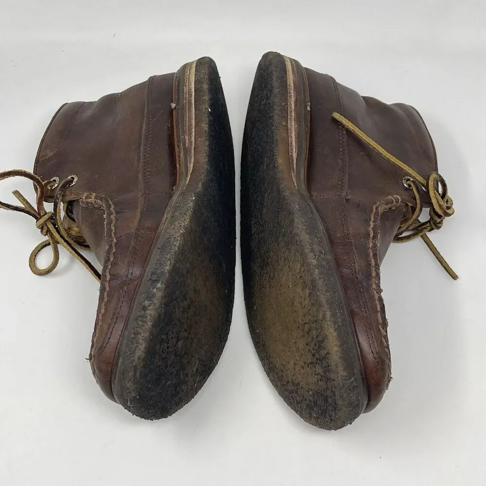 Sperry Gold Cup Chukka Boots Mens 8.5 M Brown Leather Crepe Sole Preppy Casual
